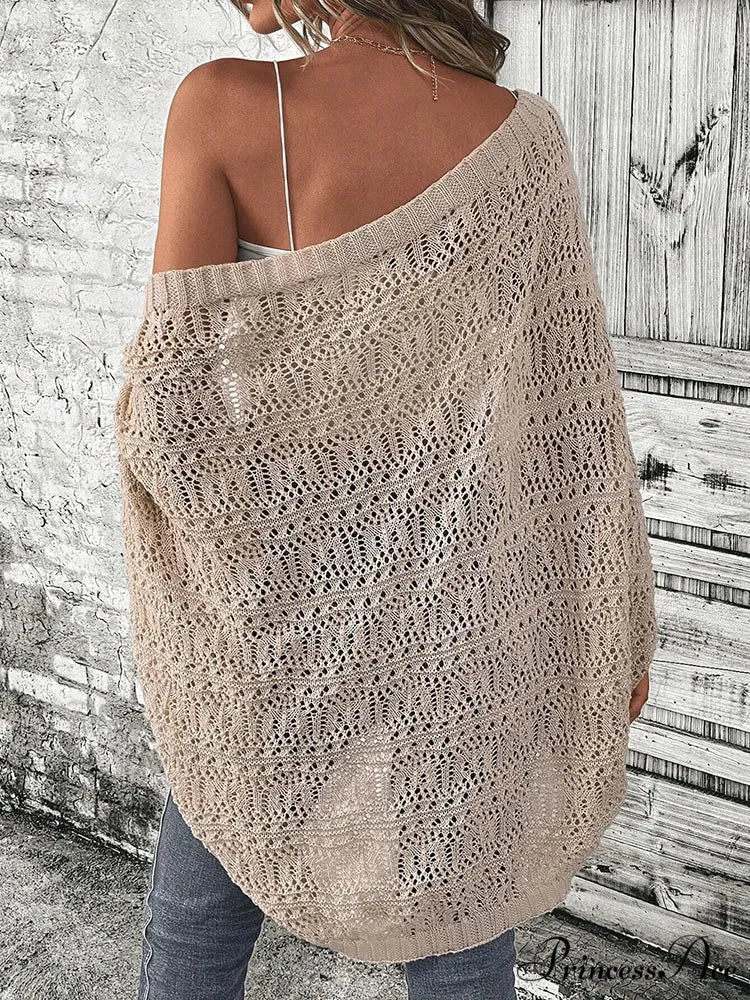 Stylish Front Open Batwing Sleeve Relaxed Knit Cardigan