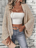 Stylish Front Open Batwing Sleeve Relaxed Knit Cardigan