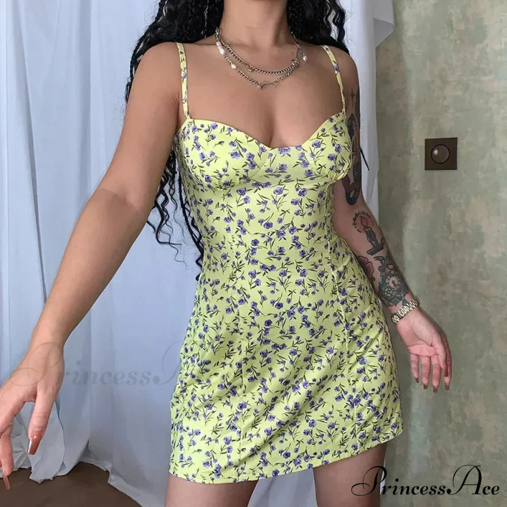 Stylish Open-Back Slender Floral Sundress