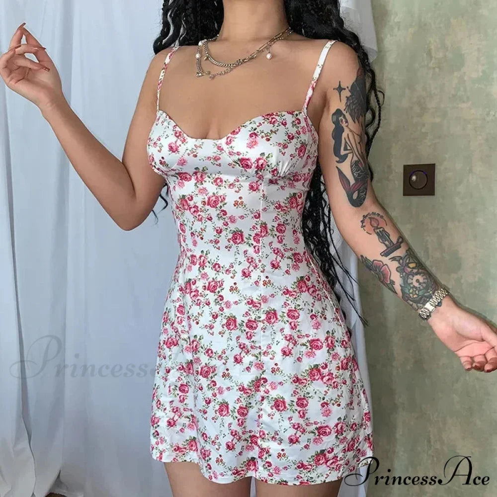 Stylish Open-Back Slender Floral Sundress