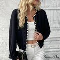 Stylish Pearls Extended Sleeve Knit Ivory Cardigan