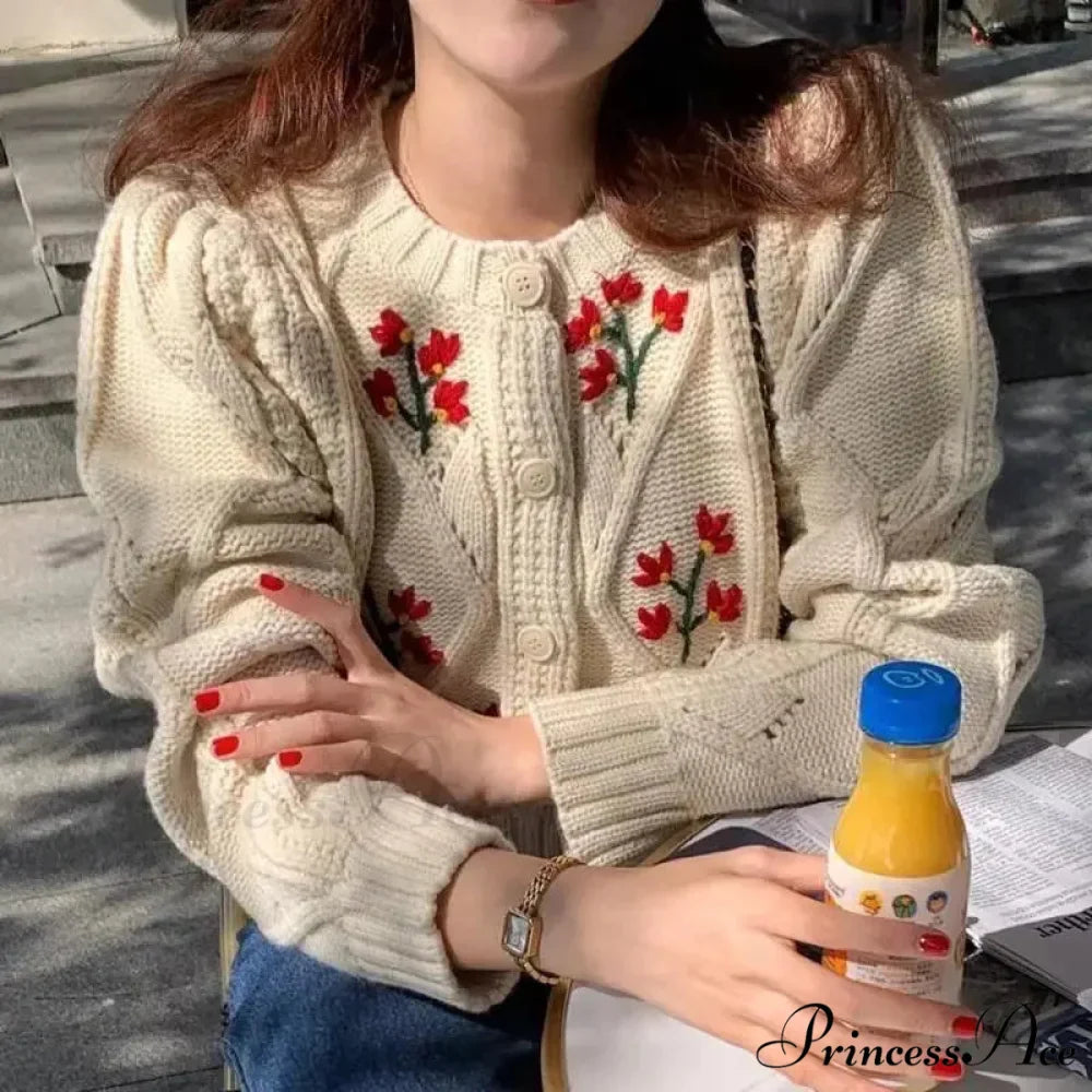 Stylish Print Solo Buttoned Knit Cardigan