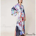 Synthetic Pop Printed Bohemian Kimono Swimsuit Cover up
