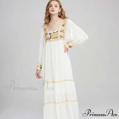 Tunic Garment Cotton Rayon Floral Needlework