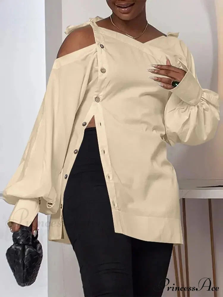 Unpredictable Solid Extended Sleeve Off-Shoulder Top