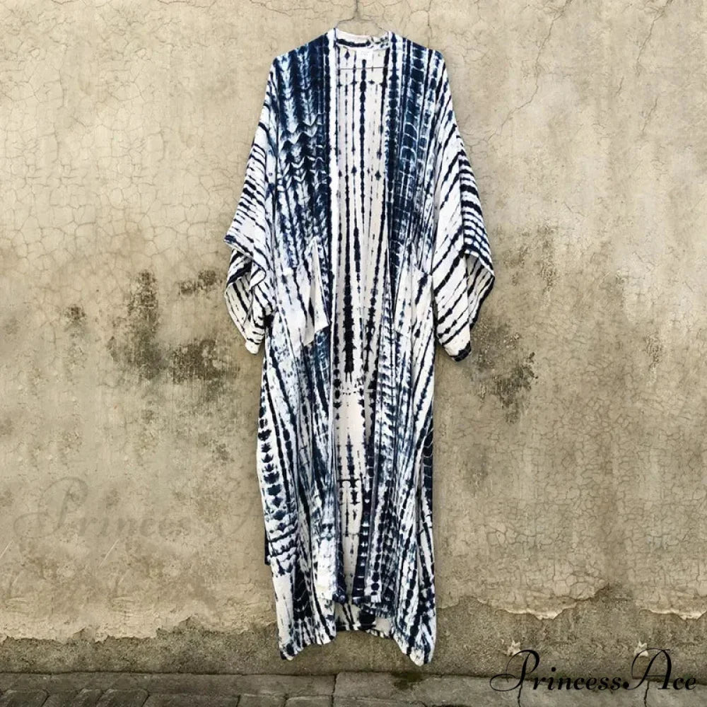 Verdant Patterned Satin Kimono Robe Bohemian Wrap