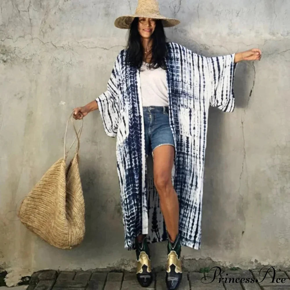 Verdant Patterned Satin Kimono Robe Bohemian Wrap