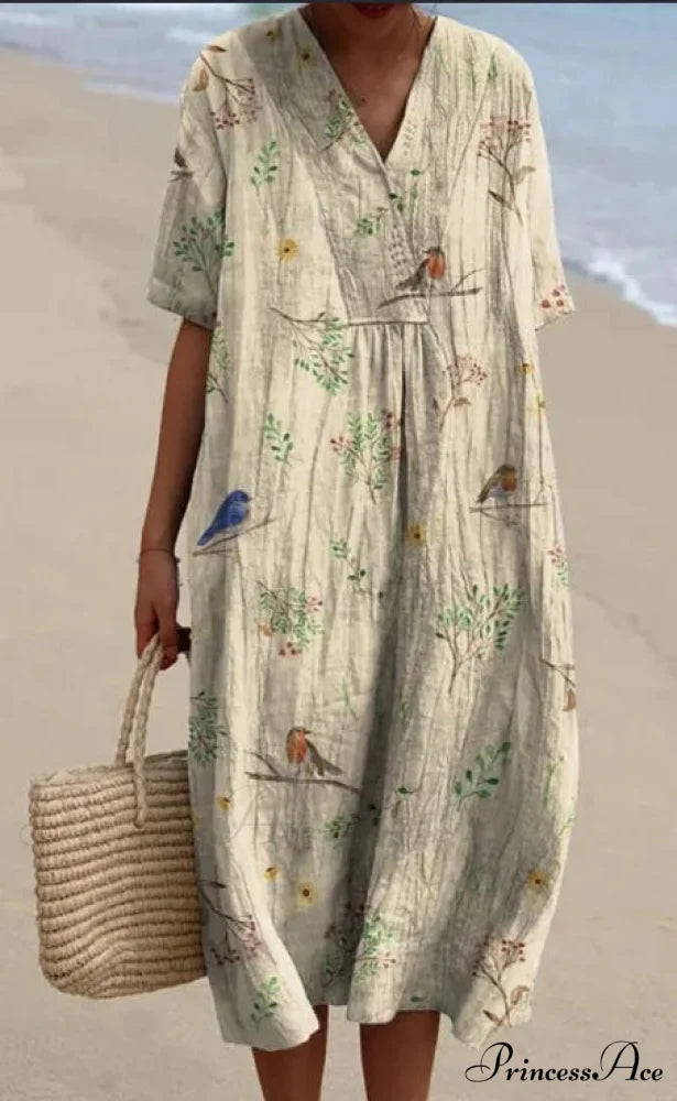 Vintage Circular Pattern Bohemian Flower Dress