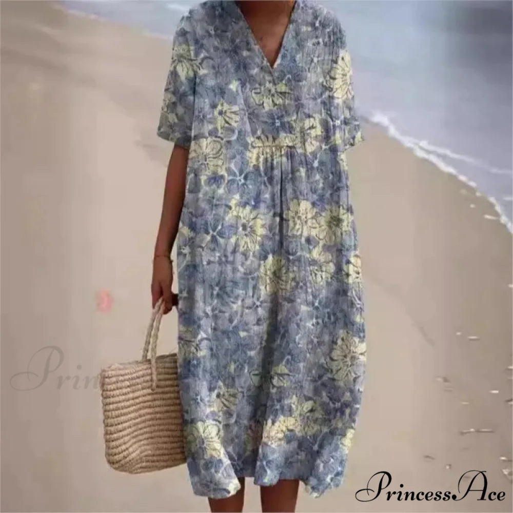 Vintage Circular Pattern Bohemian Flower Dress