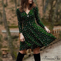 Vintage Flower Swing Midi Flower Dress