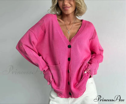 Vintage Large Soft Button Knitted Cardigan