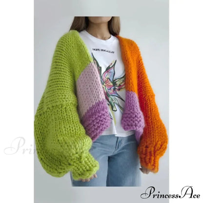 Vivid Yarn V-Neck Traveler Knit Cardigan