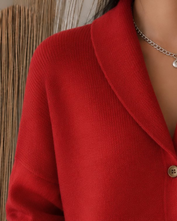 Emma | Women's Relaxed-Fit Button-Up Collared Knit Cardigan – Casual Layering