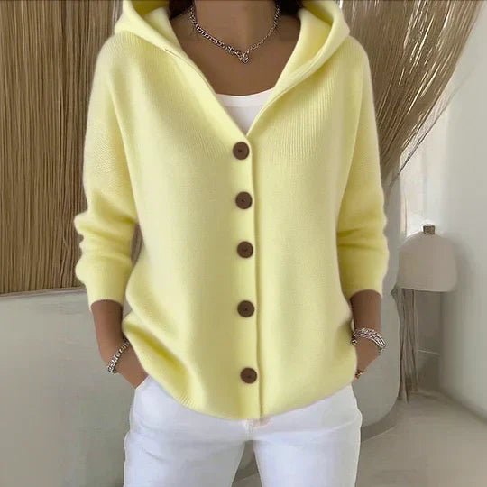 Mia | Women's Relaxed-Fit Hooded Button-Front Knit Cardigan – Casual Layering