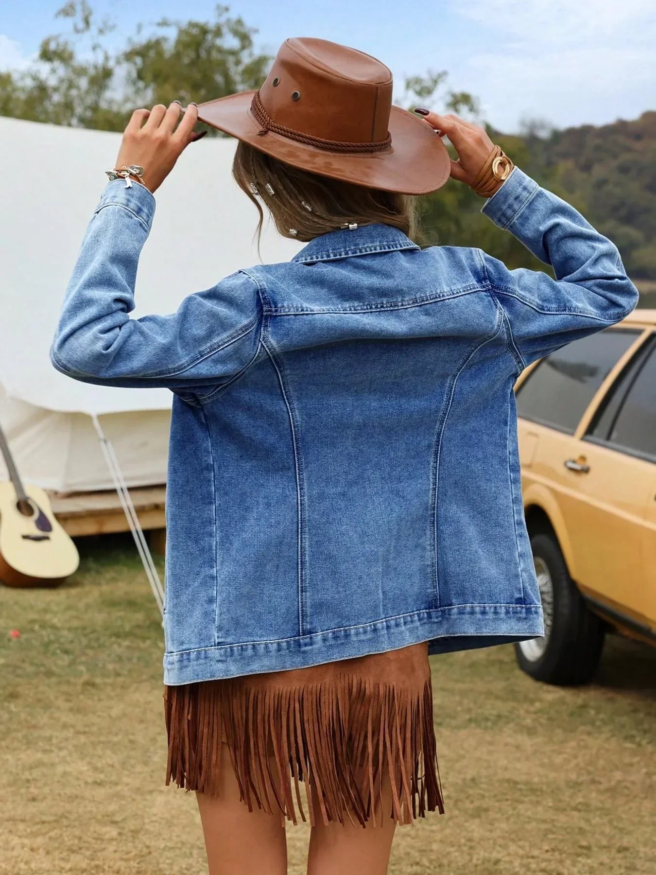 Relaxed Button-Front Denim Jacket for Casual Everyday Wear