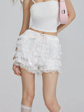 Lace Ruffled Bow FLower Short