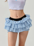 Lace Tiered Bow Skort Short