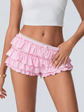 Tiered Ruffled Elastic Waist Short