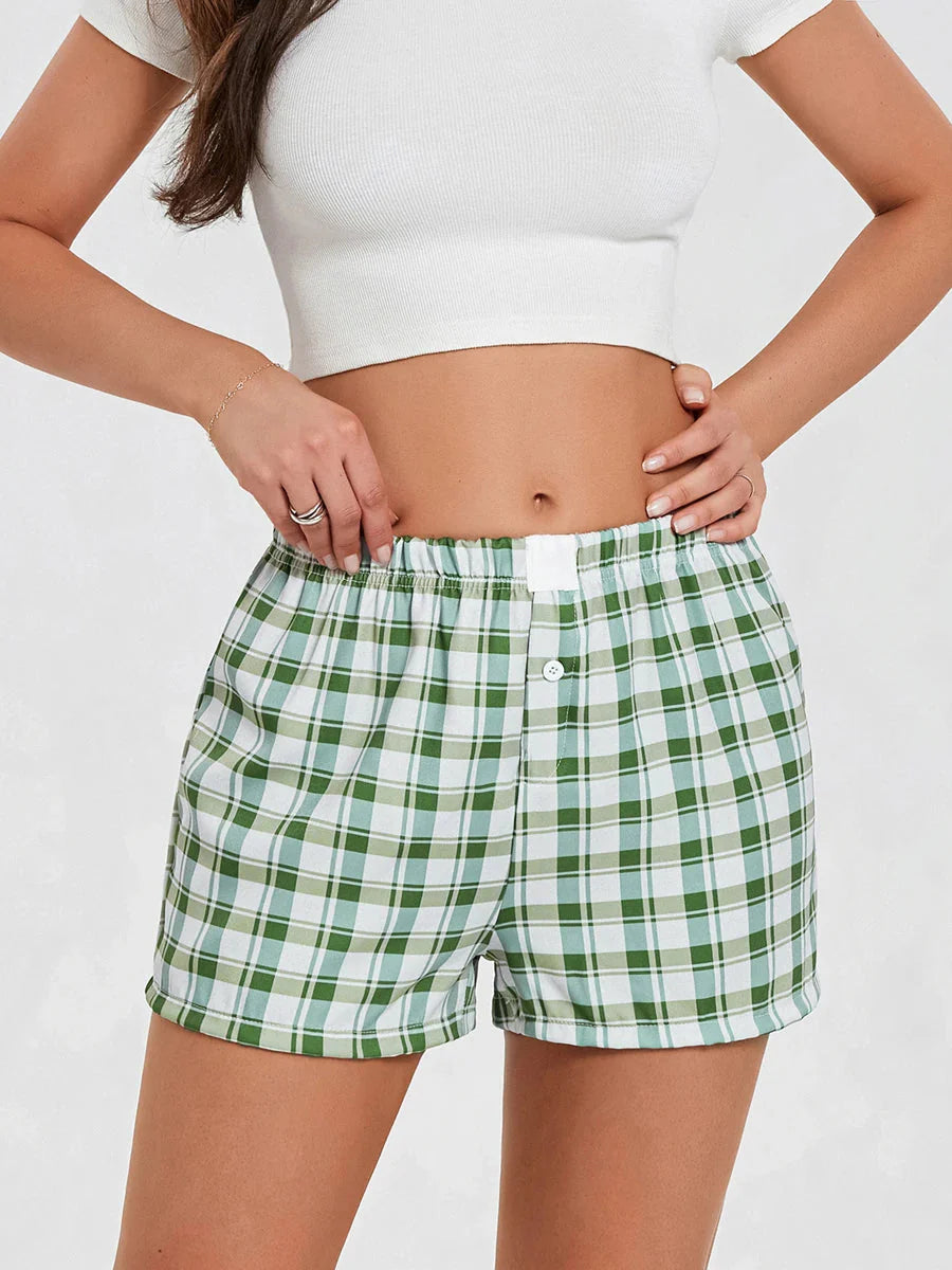 Plaid Loose Lounge Short