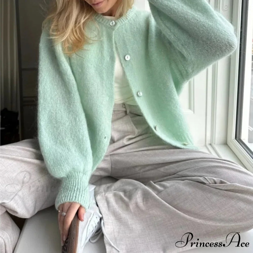 Y2K Lengthy Sleeve Pullover Knit Informal Cardigan