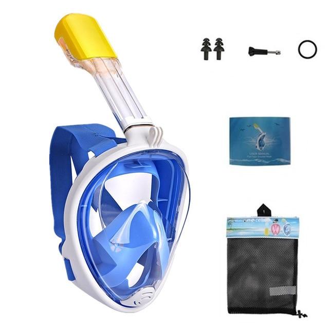 Snorkel Mask - Full Face Anti Fog Underwater Scuba Diving Mask